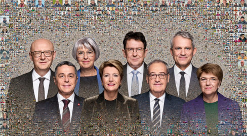 Bundesratsfoto 2025: 1000 Schweizer in einem Mosaik vereint