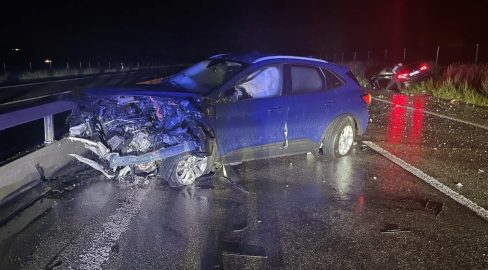 Unfall-Chaos auf der A12 FR wegen Schnee und Regen