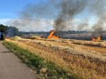 Gunzgen SO: Brand auf Stoppelfeld – Feuerwehren im Grosseinsatz