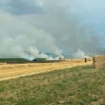 Mosen LU: Stein entfacht Brand in Quaderballenpresse und Feld