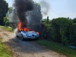 Kreuzlingen TG: Auto-Brand im Schrebergarten – Hecke in Flammen