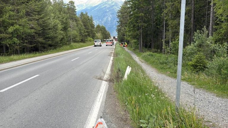 Lantsch/Lenz GR: 80-Meter-Schleuder – Töff-Unfall, Rega-Einsatz