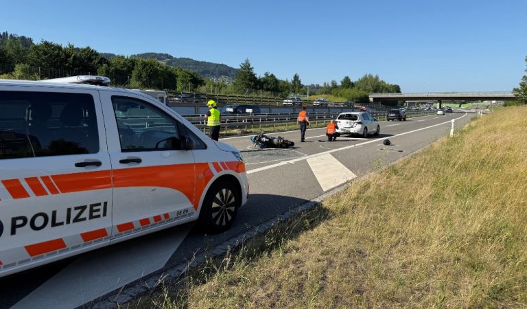 St. Gallen SG: Drei A1-Unfälle – Töfffahrer kritisch verletzt