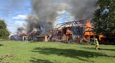 Urswil LU: Sägerei steht in Brand, Gebäudeteil niedergebrannt
