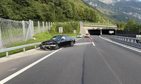 Seedorf UR: PW kracht in A2-Tunnelwand, 2 Verletzte bei Unfall