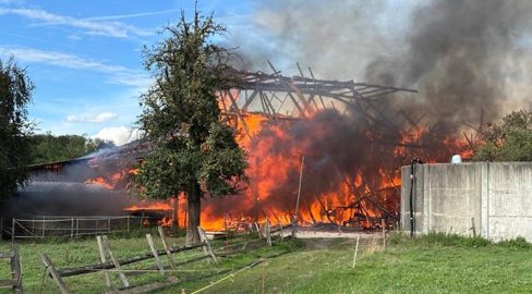 Oberkirch LU: Scheunenbrand, Person muss ins Spital