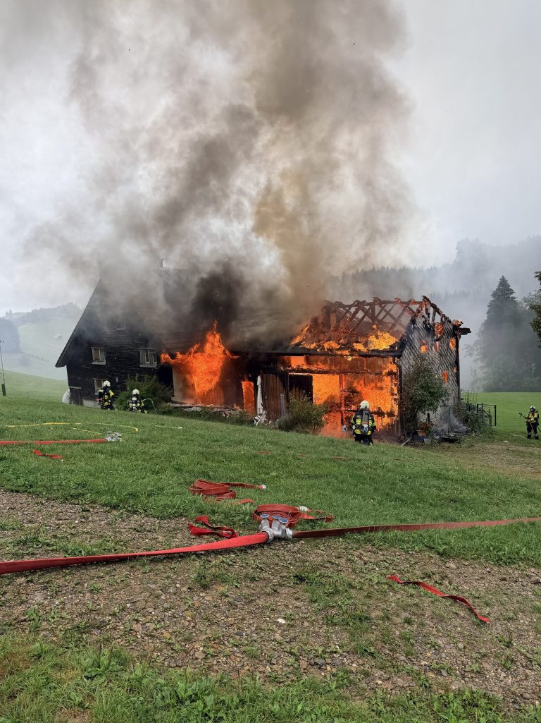 Schwellbrunn AR: Brand zerstört Appenzellerhöckli, 3 im Spital