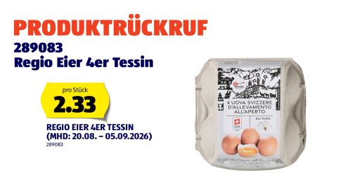Aldi ruft Eier wegen Salmonellen-Gefahr zurück