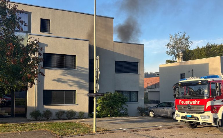 Lausen BL: Brand in Garage, Feuerwehr im Grosseinsatz
