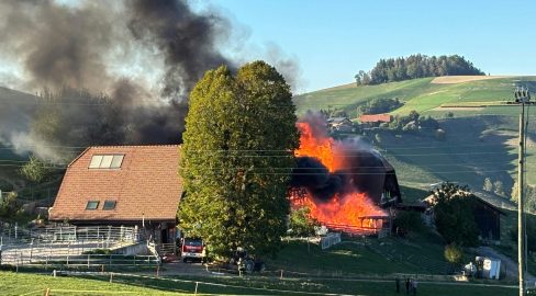 Hinterfultigen BE: Brand zerstört Bauernhaus komplett