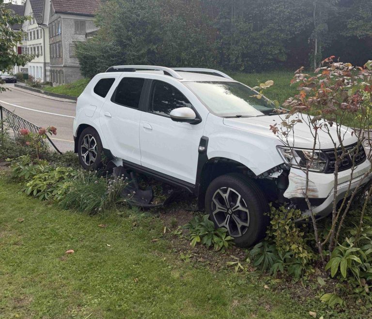 Walzenhausen AR: Auto landet in Garten bei Unfall