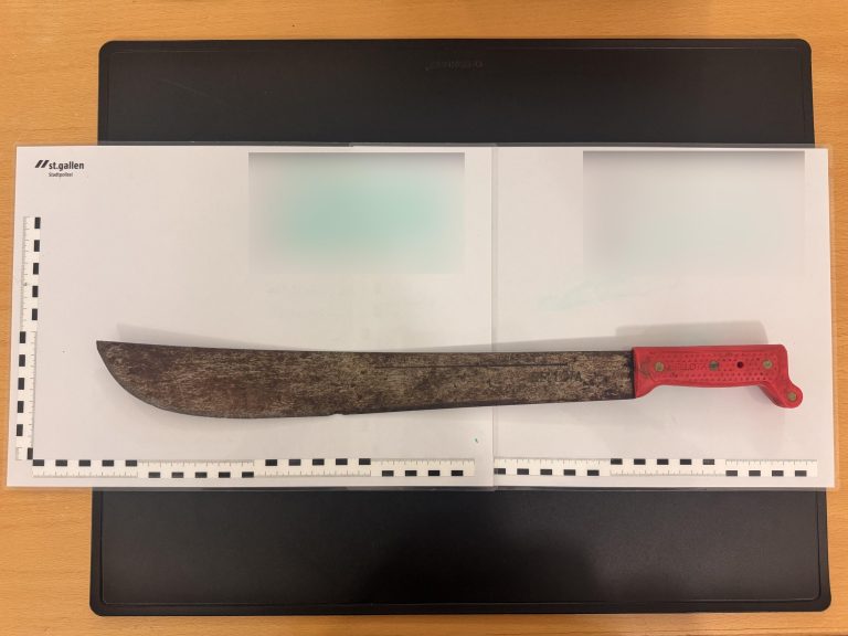 St. Gallen SG: Polizei stoppt Macheten-Mann und Frau mit Messer