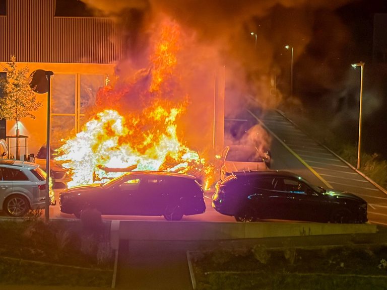 Baar ZG: Vier Autos in Brand, Feuerwehrmann verletzt